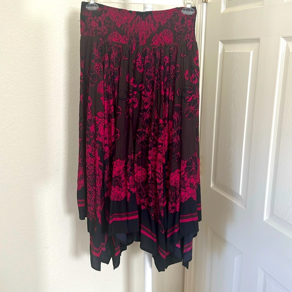 DENIM 24/7 BANDANNA BOTTOM SMOCK WAIST SKIRT 16W